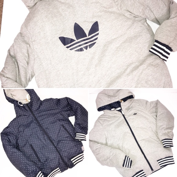 grey adidas puffer jacket